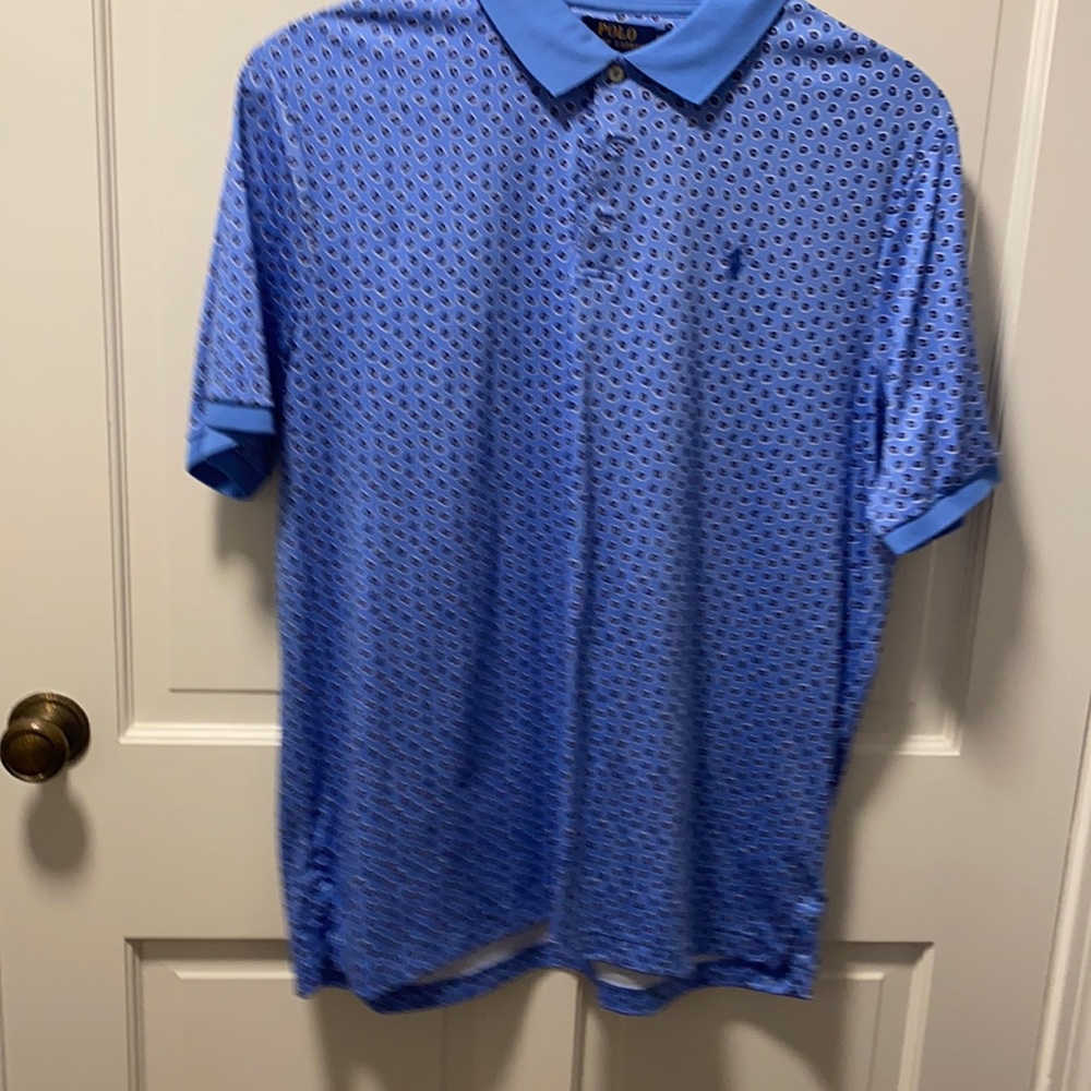 Polo men’s XL little flower w blue background